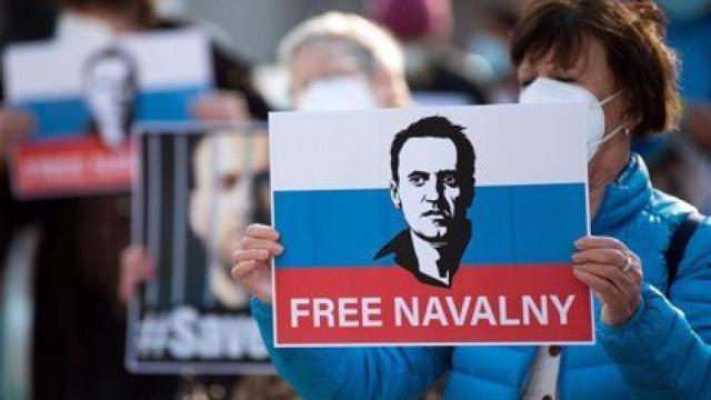 Manifestación para reclamar la liberación en Rusia del opositor Alexei Navalni.