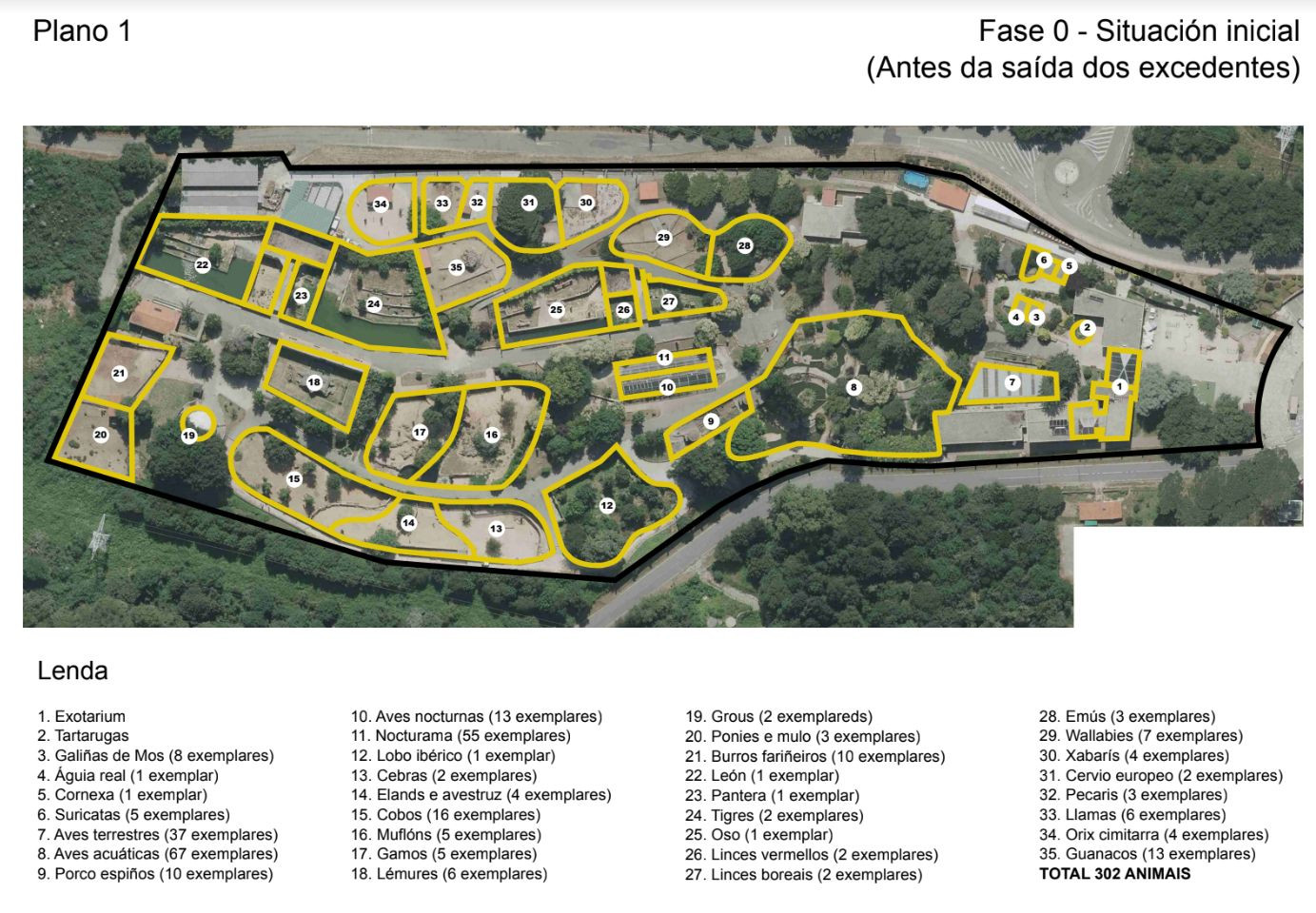 Plano de la situación inicial del Vigozoo. Foto: Concello de Vigo.