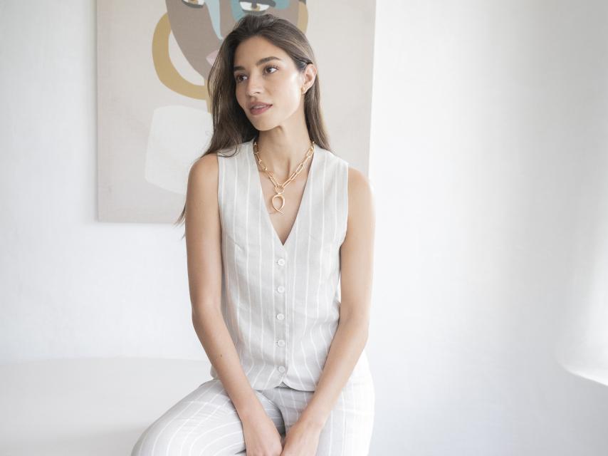 Rocío, la hija de Mariló Montero y Carlos Herrera, este jueves 16 de junio durante la presentación de la colección 'Crusset', en Madrid.