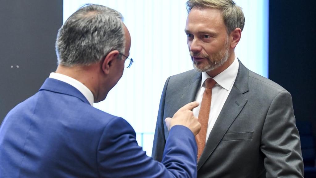 El ministro de Finanzas alemán, Christian Lindner, durante el Eurogrupo de este jueves