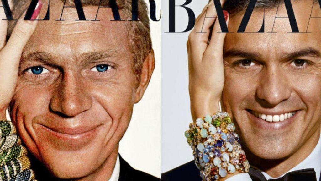 Portadas de Steve McQueen y Pedro Sánchez  para Harper's Bazaar España. El presidente forma parte de los elegidos por ellas para soñar.