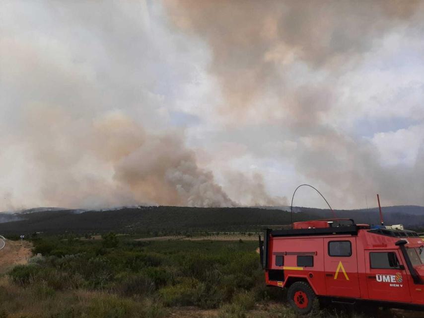 Imagen del incendio de la Sierra de la Culebra.