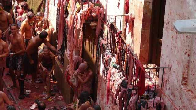 Una imagen de la tomatina, en Buñol.