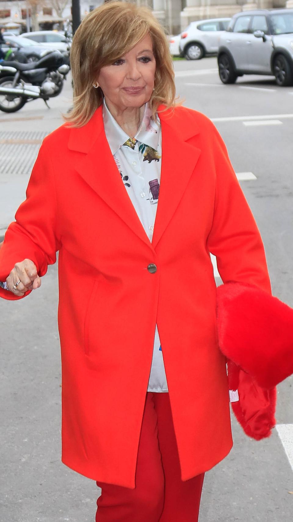 La veterana comunicadora María Teresa Campos en una imagen fechada en 2021, durante la promoción de 'La Campos Móvil'.