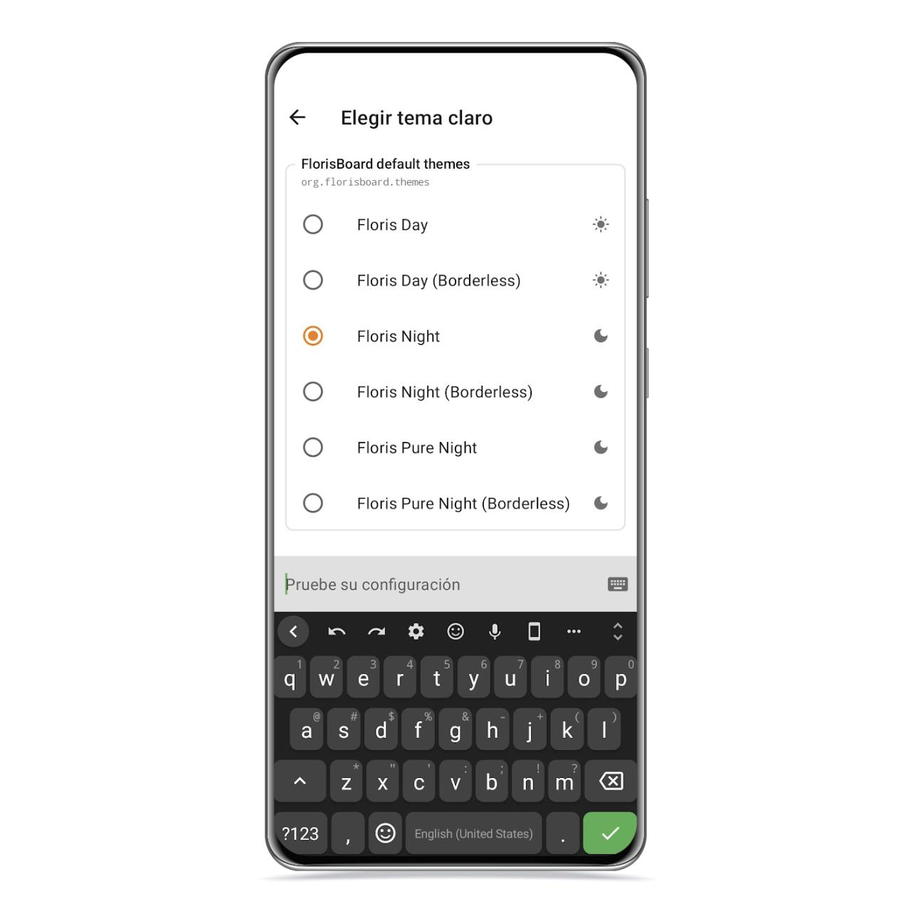 Elegir tema en el teclado