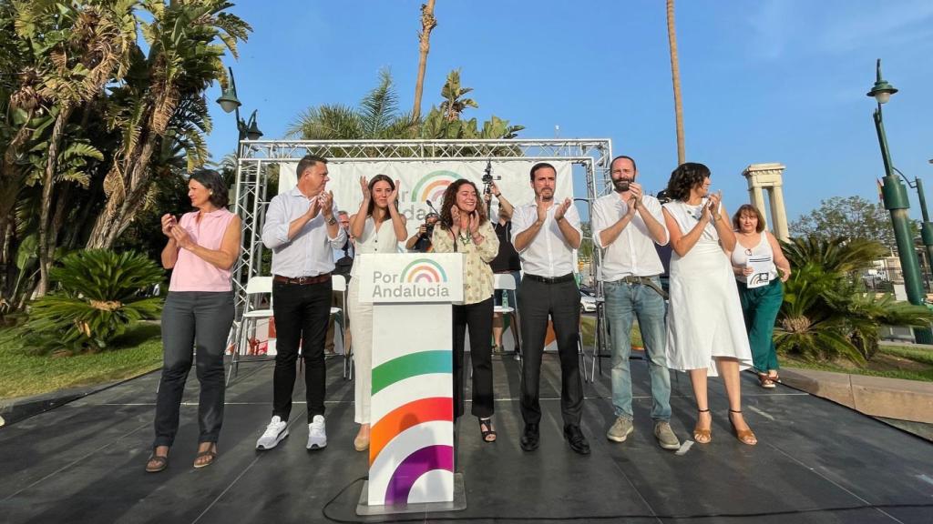 Participantes en un mitin de Por Andalucía durante la campaña del 19-J.