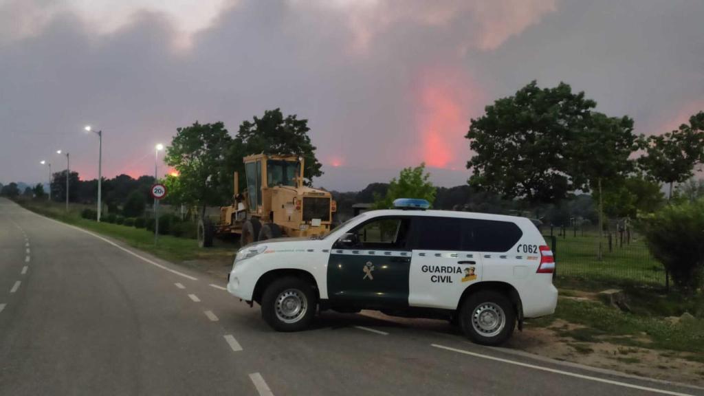 Participación de la Guardia Civil en el incendio en la Sierra de la Culebra (Zamora)