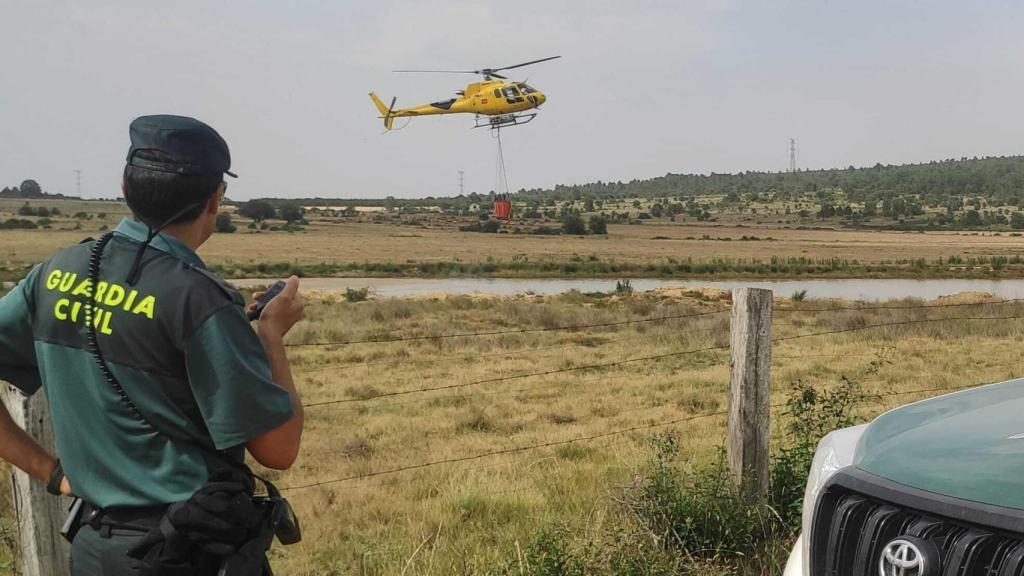 Participación de la Guardia Civil en el incendio en la Sierra de la Culebra (Zamora)