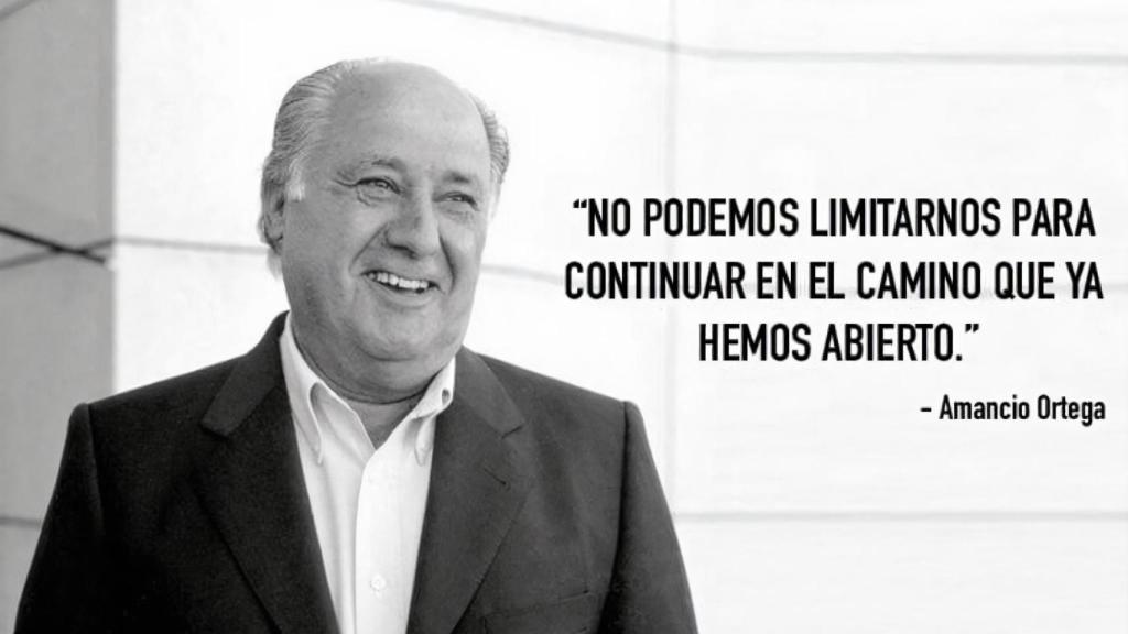 La imagen de Amancio Ortega con una cita falsa que usan para promocionar el timo
