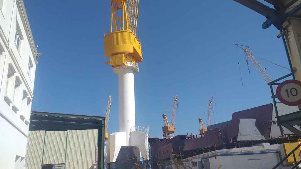 Interior de las instalaciones del astillero vigués Hijos de J. Barreras.