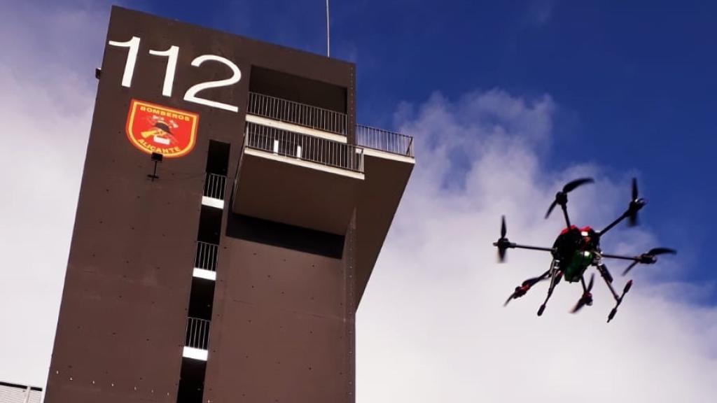 Uno de los drones de los bomberos.