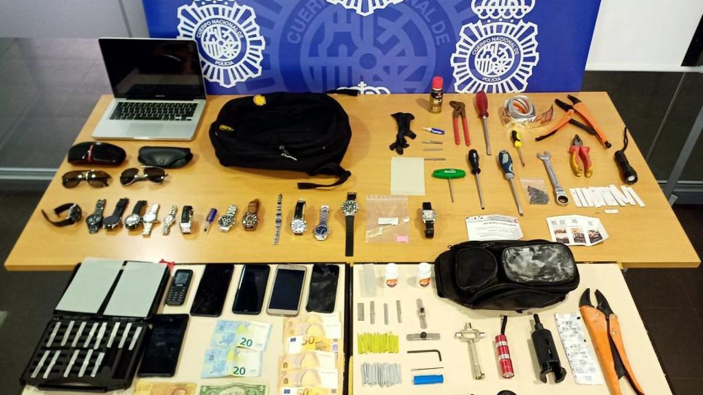 El material intervenido por la Policía Nacional.