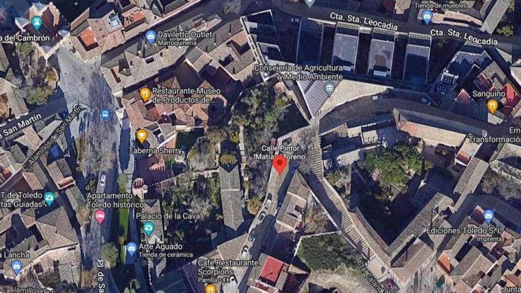 El acceso a Pintor Matías Moreno en Toledo se realizará este lunes desde la Cornisa. Foto: Google