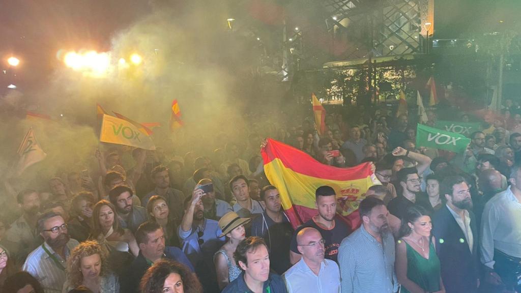Ambiente de la noche electoral de Vox