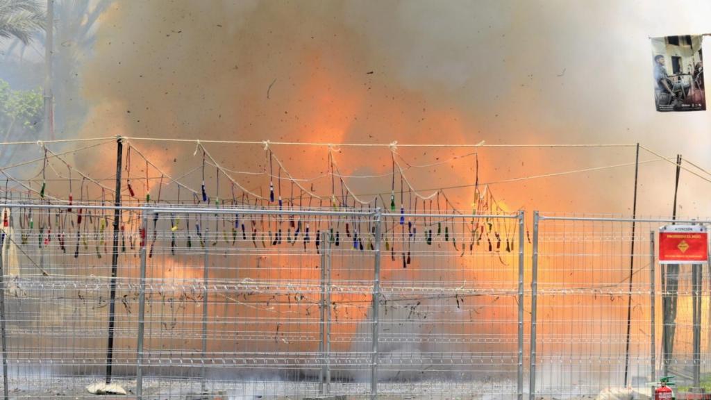 Un momento de la mascletà de este pasado sábado.