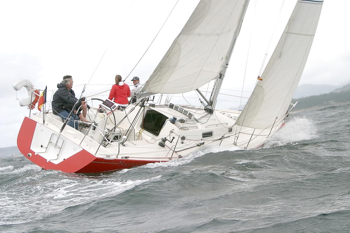 Una imagen de la regata de este domingo (Real Club Náutico de Portosín).