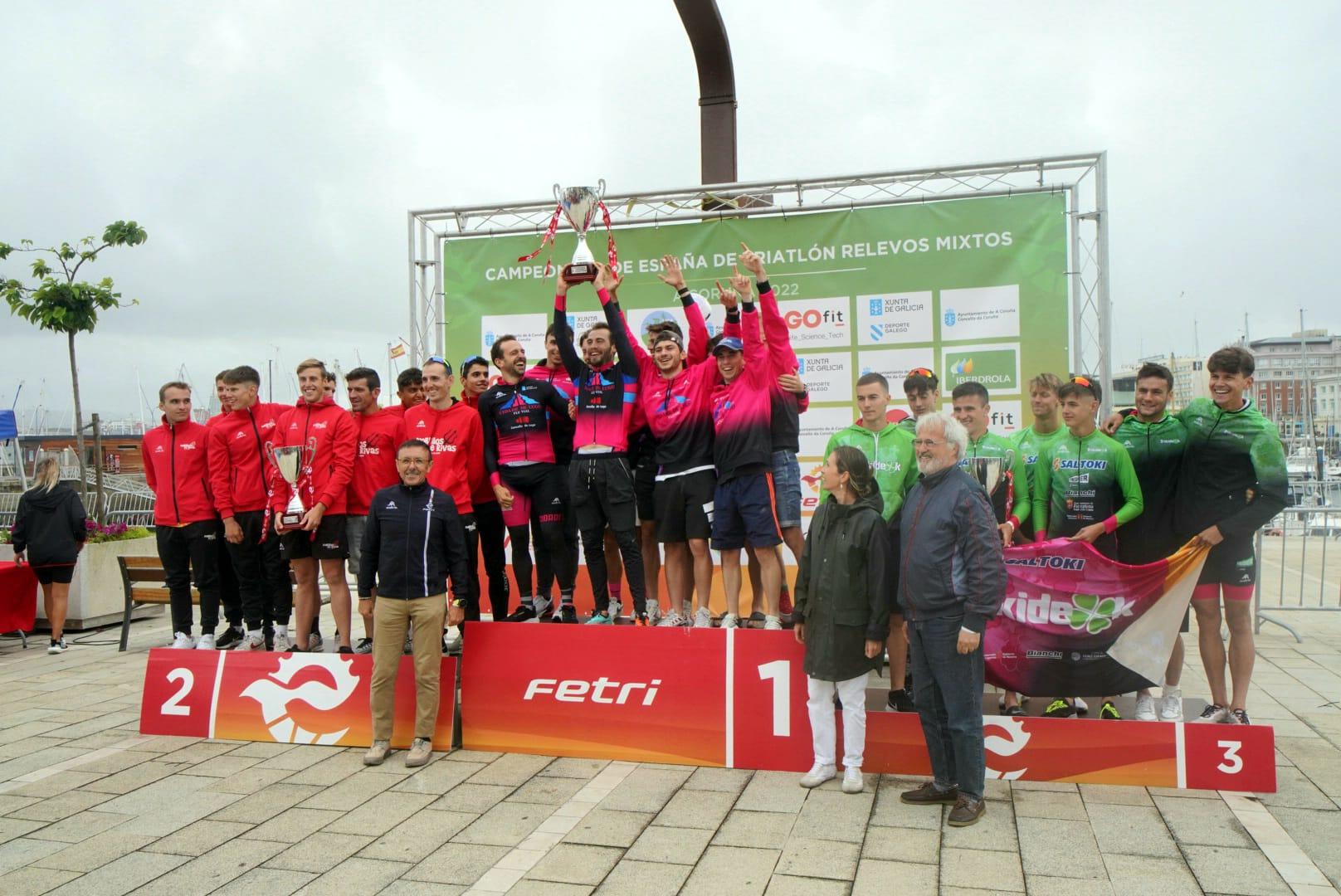 Pódium Liga Nacional Clubes Triatlón masculina (Cedida).