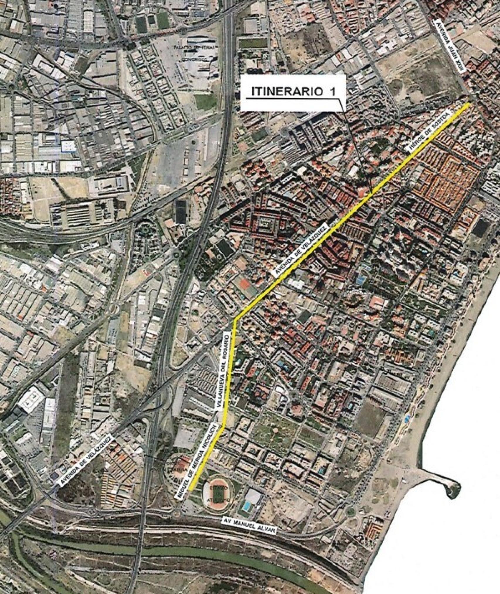 Trazado previsto para el carril bici de la Avenida de Velázquez.