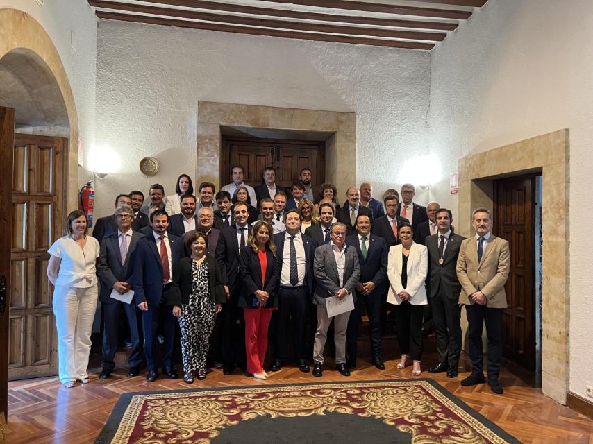 Pleno de la Cámara de Comercio de Salamanca en el que se ha reelegido presidente a Benjamín Crespo, este lunes.