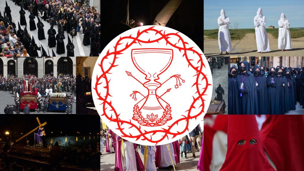 Collage con el logotipo de la Cofradía de la Sangre