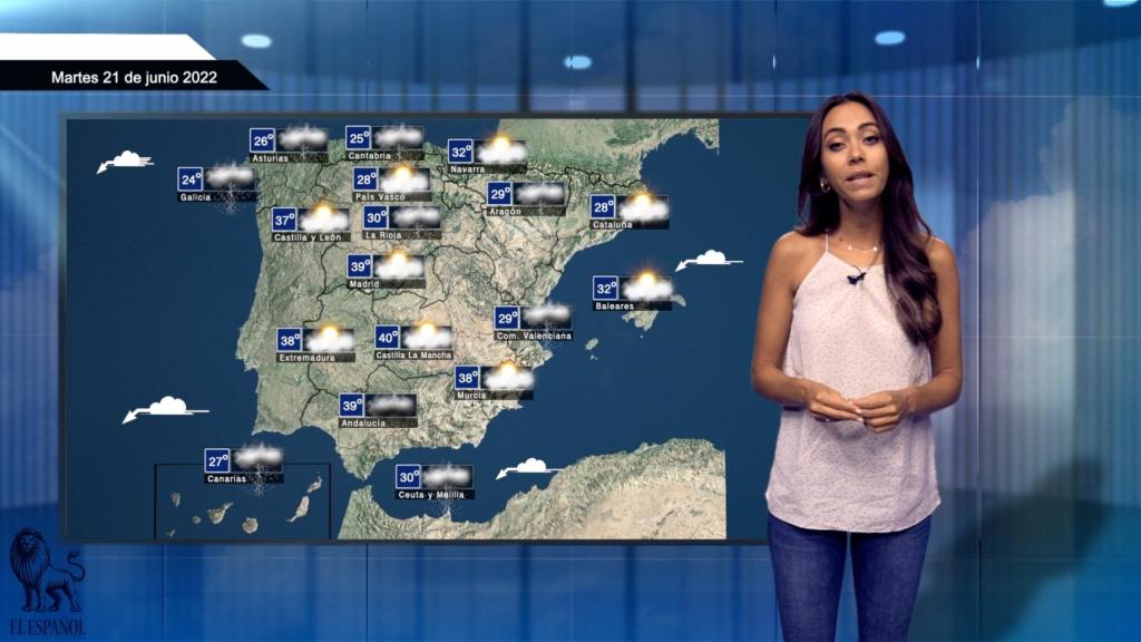 El tiempo para el martes 21 de junio.