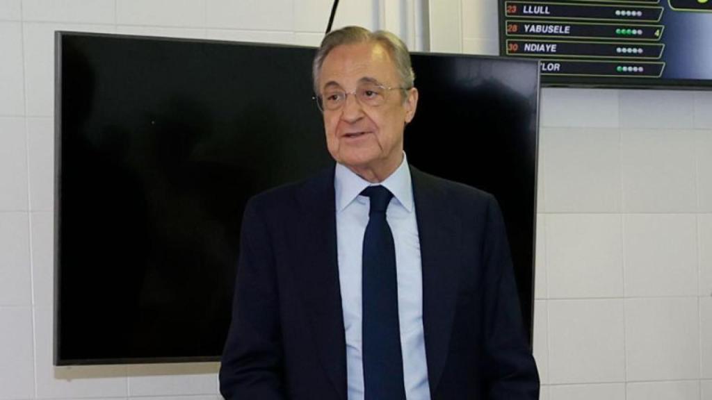 Florentino Pérez, tras la consecución de la Liga ACB 36.