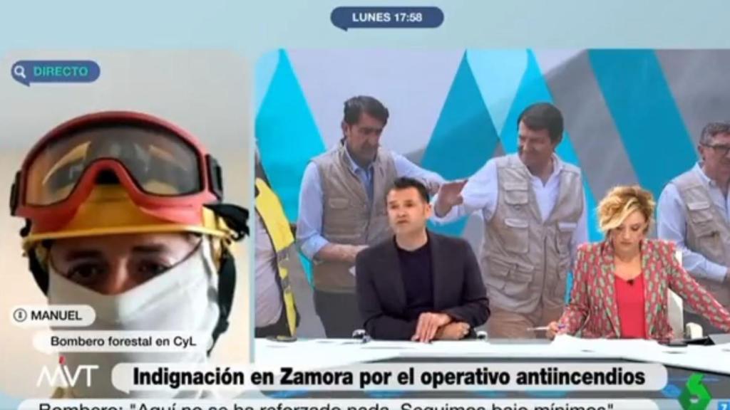 Manuel, el bombero que dio sus testimonio en laSexta sobre el incendio de la Sierra de la Culebra.