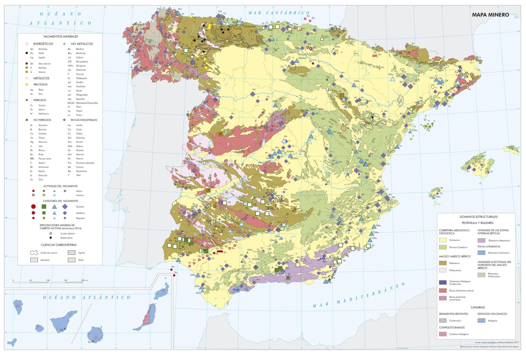 Mapa de minerales estratégicos.
