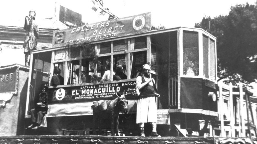 Hoguera de Benalúa (1928): 'El tranvía', de Gastón Castelló, Juan Such y José Marced.