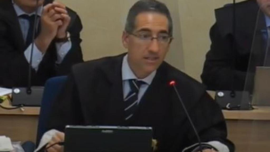 El fiscal anticorrupción César de Rivas, durante la exposición de las conclusiones definitivas./