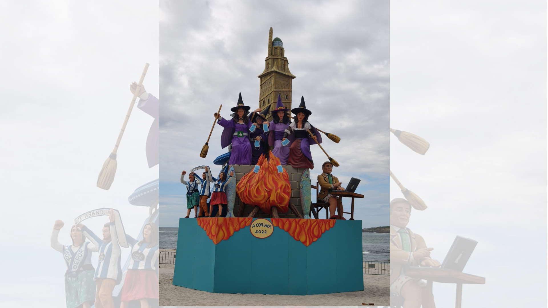 Falla de San Juan, en Riazor