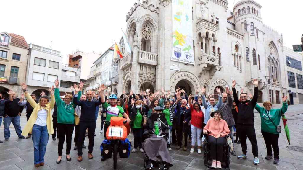 Jose Manuel Domínguez salía este martes de O Porriño con el fin de visibilizar la ELA.