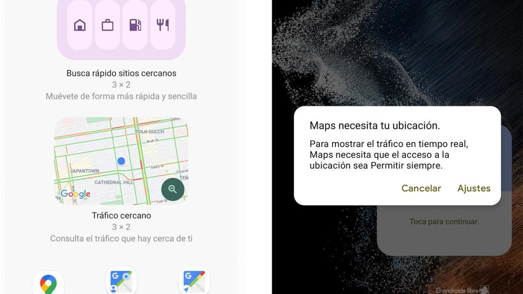 Nuevo widget de tráfico cercano