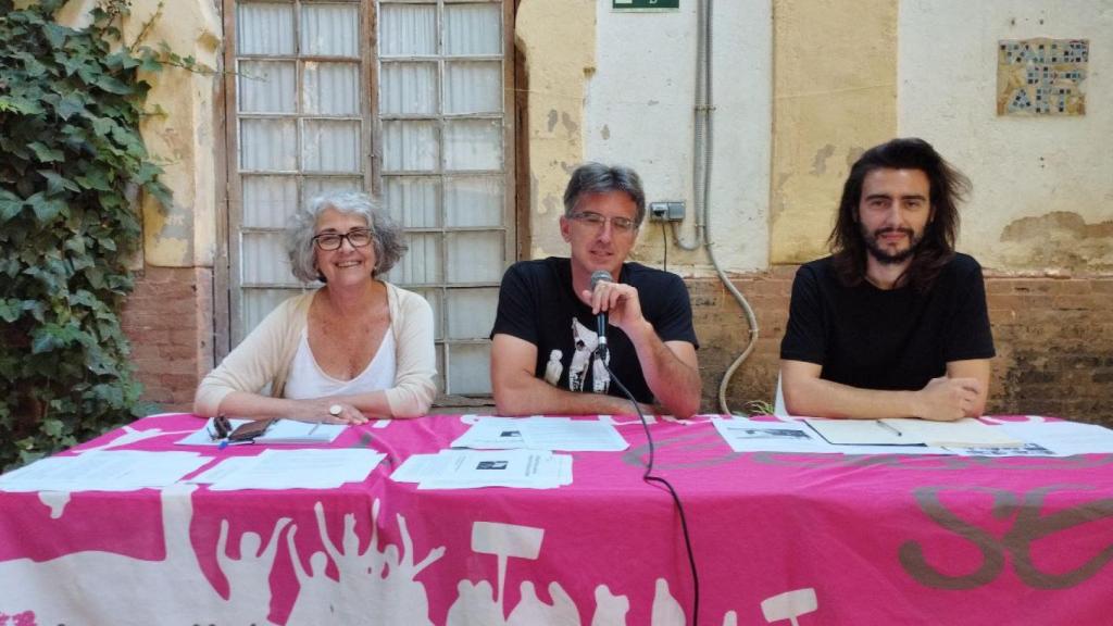 Rueda de prensa en la Casa Invisible este jueves.