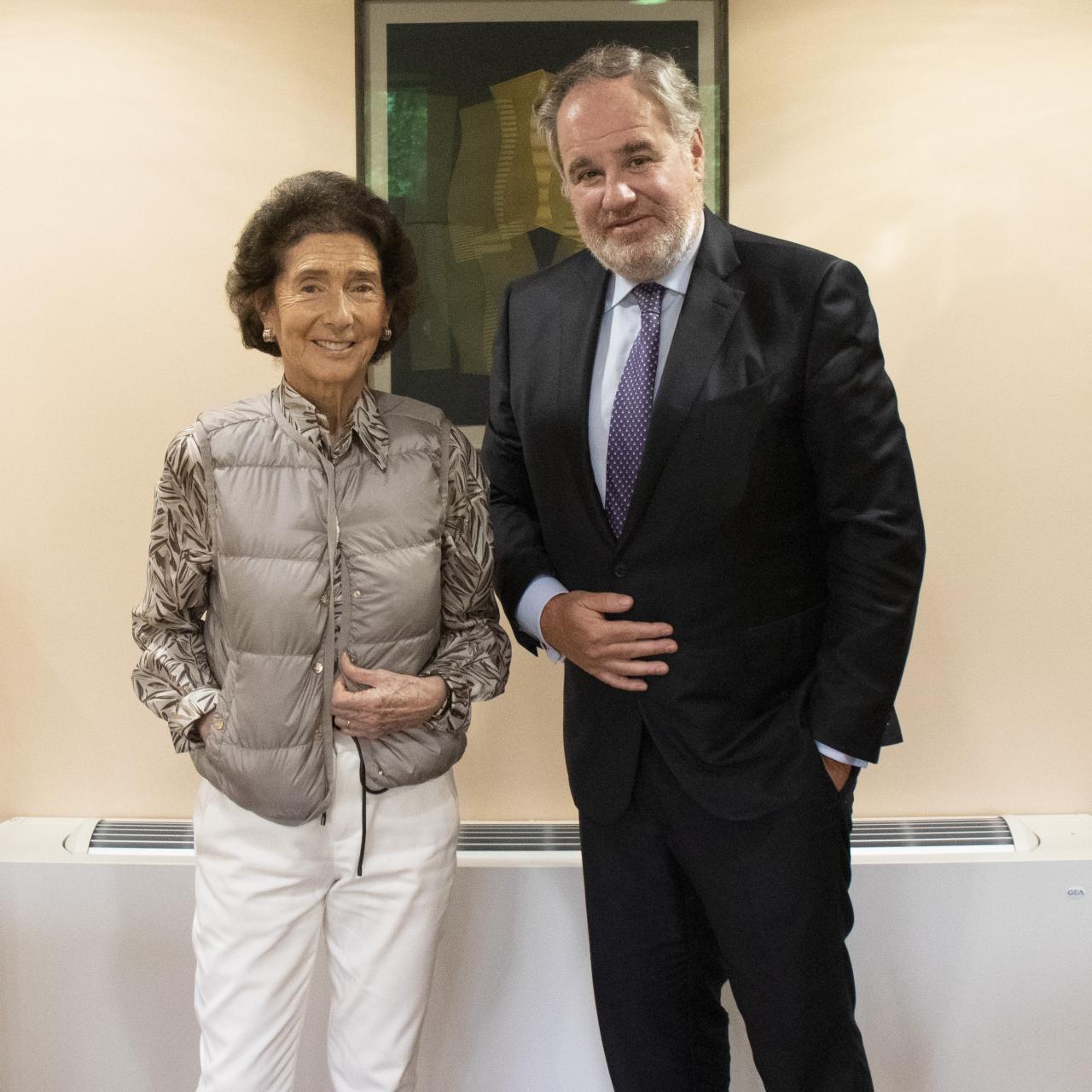 Paloma O’Shea, presidenta fundadora de la Escuela Superior de Música Reina Sofía, y Demetrio Carceller Arce, presidente de la Fundación Damm.