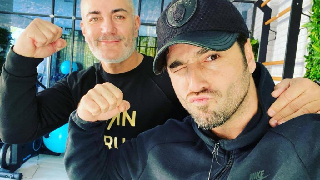 David Bustamante e Iván Perujo en uno de los entrenamientos.