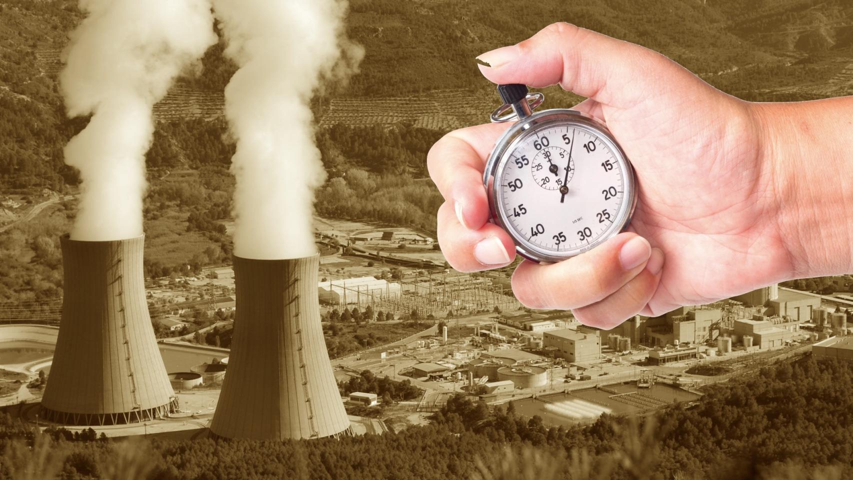 Fotomontaje de una central nuclear.