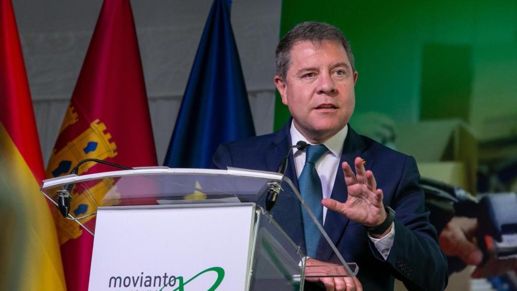 Emiliano García-Page, presidente de Castilla-La Mancha, este viernes en Numancia de la Sagra (Toledo).