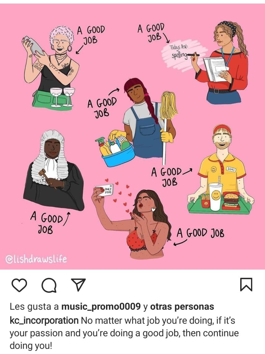 Un post de KC Incorporation que alienta a la mujer a empoderarse a través de la exhibición de su cuerpo.