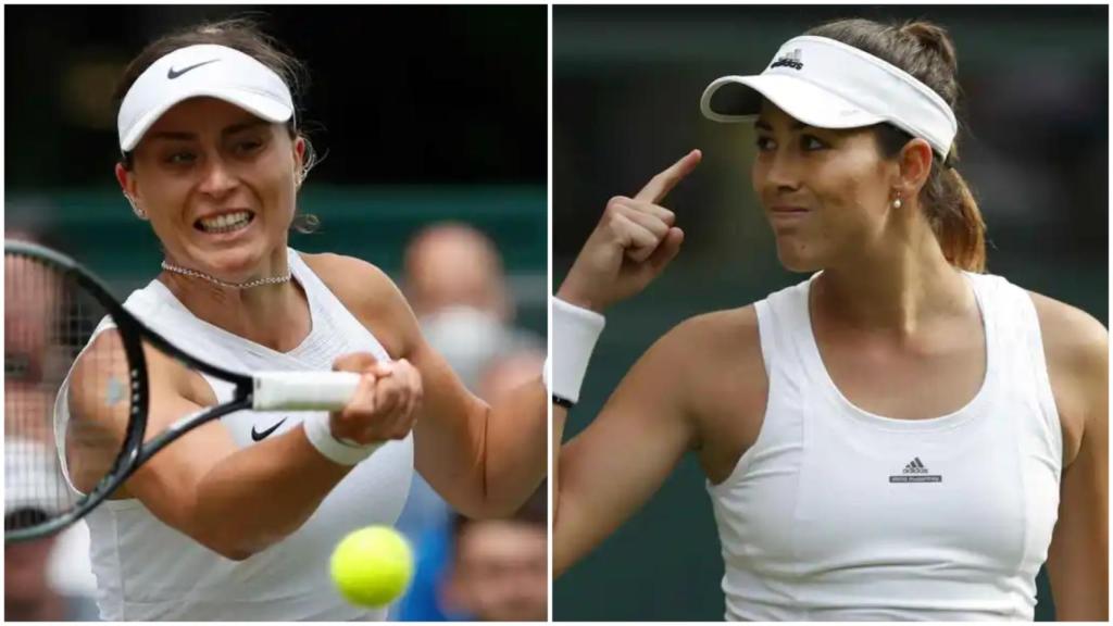 Paula Badosa y Garbiñe Muguruza, en Wimbledon