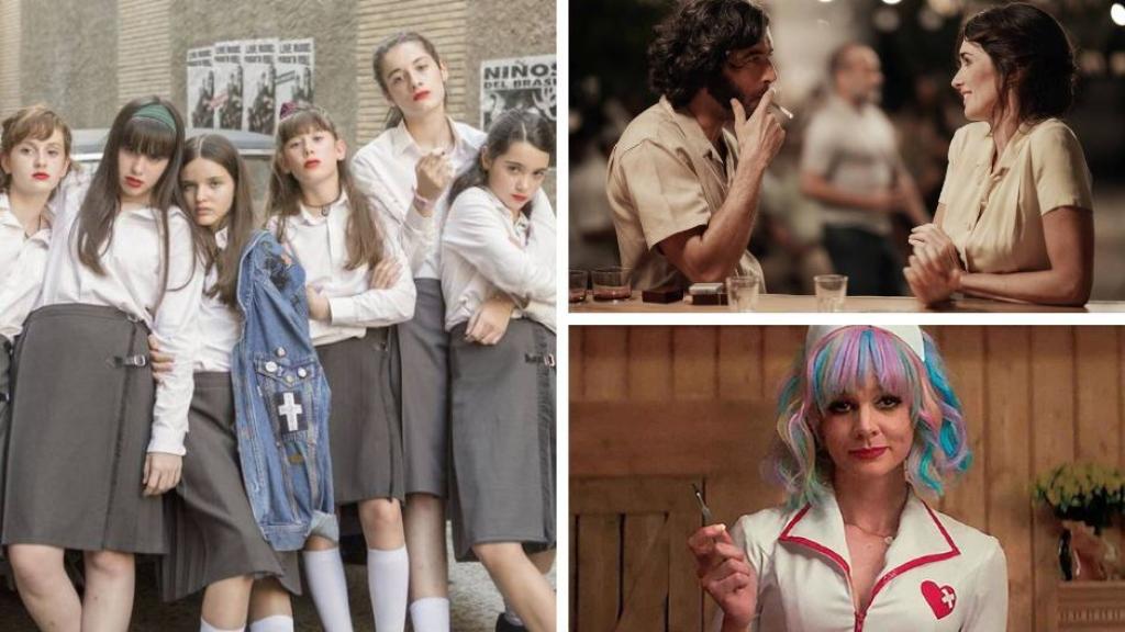 Collage con fotogramas de 'Las niñas', 'La casa del caracol' y 'Una joven prometedora'.