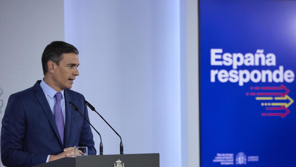 Pedro Sánchez, tras el Consejo de Ministros extraordinario del sábado.