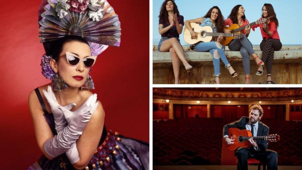 Un collage con Martirio, Las Migas y Dani de Morón.