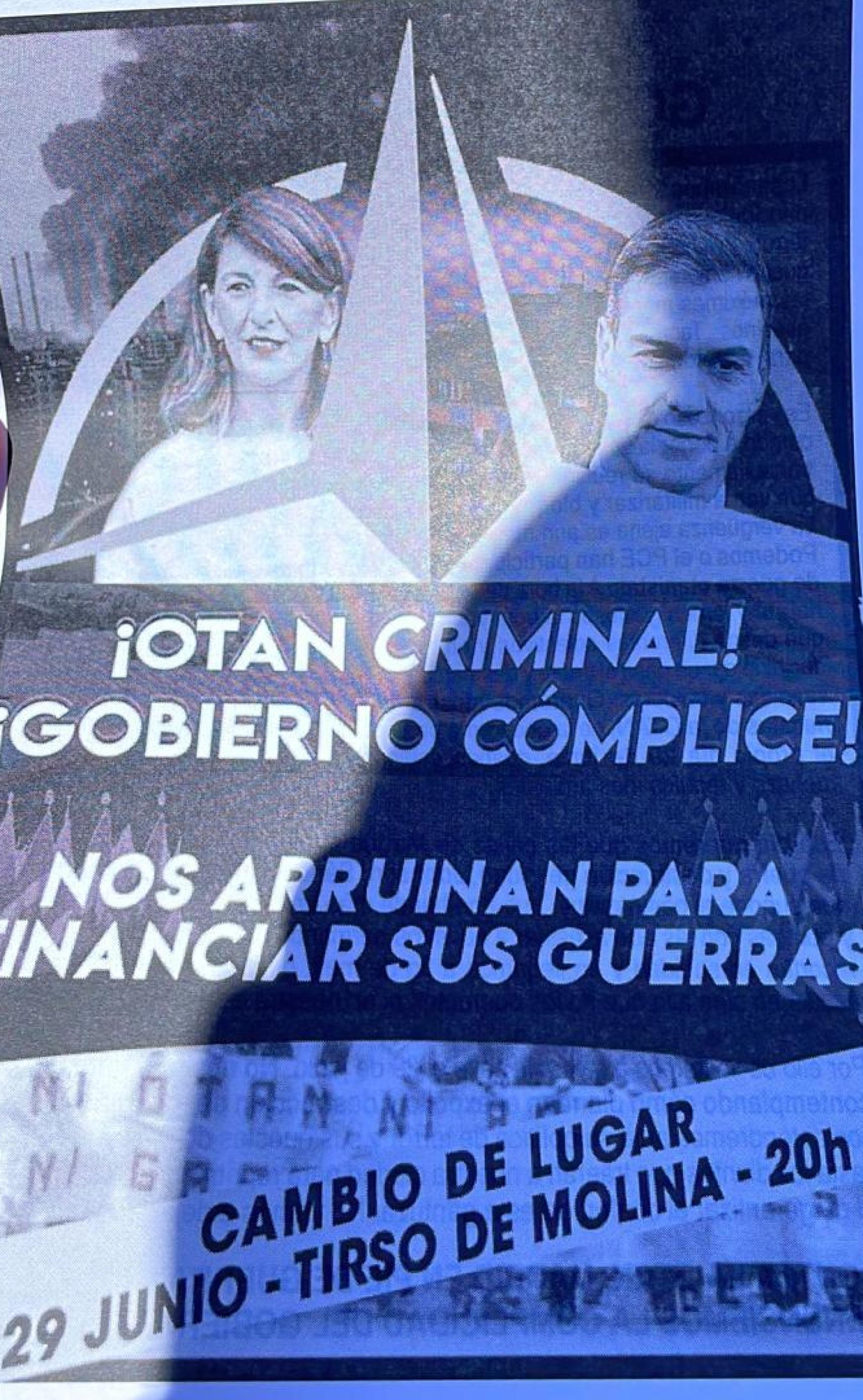 Panfleto de convocatoria de la protesta.