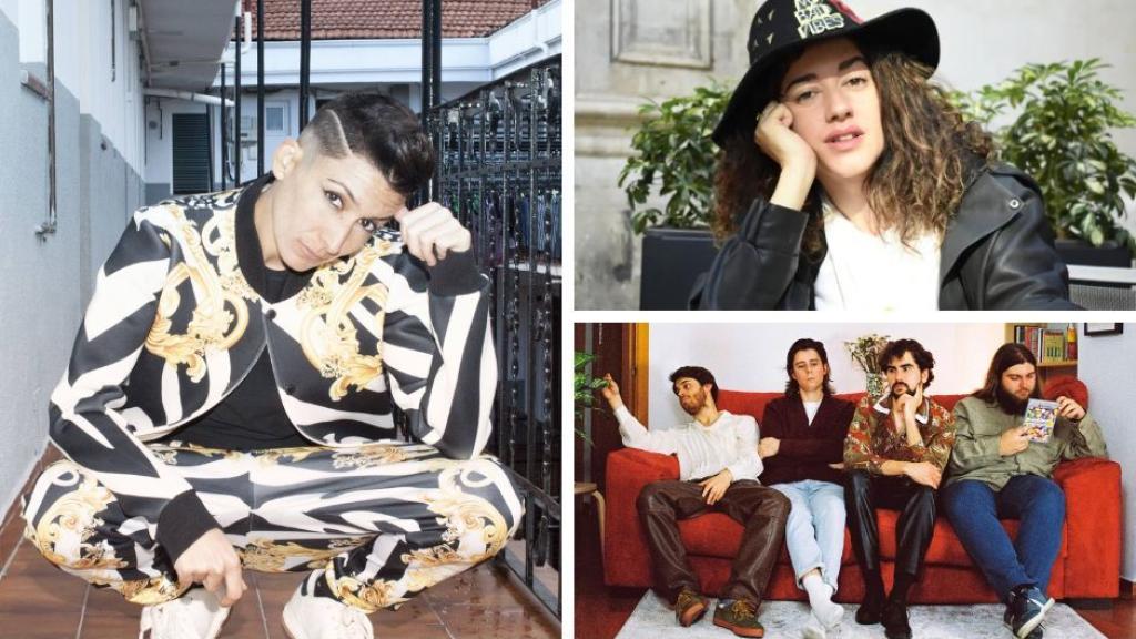 Los malagueños Julia Martín, Eskarnia y Lord Malvo en un collage.