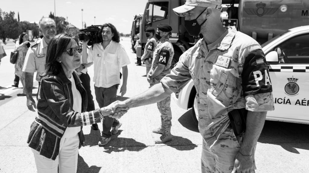 La ministra de Defensa, Margarita Robles, en los preparativos de la Cumbre de la OTAN.