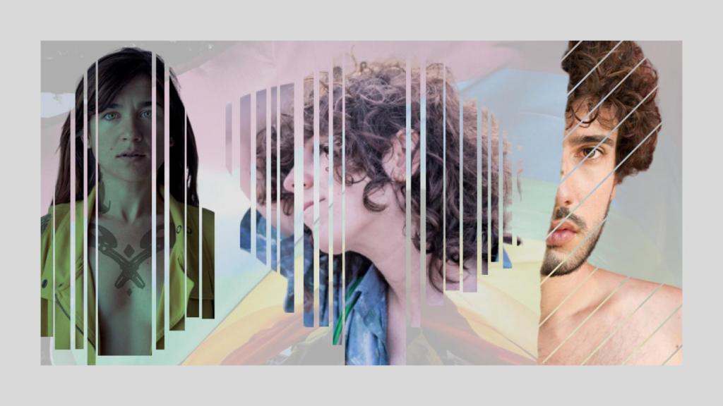 Un collage con fotos de Alessandra García, Violeta Niebla y Ángelo Néstore.