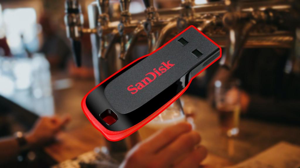 Fotomontaje con un USB.