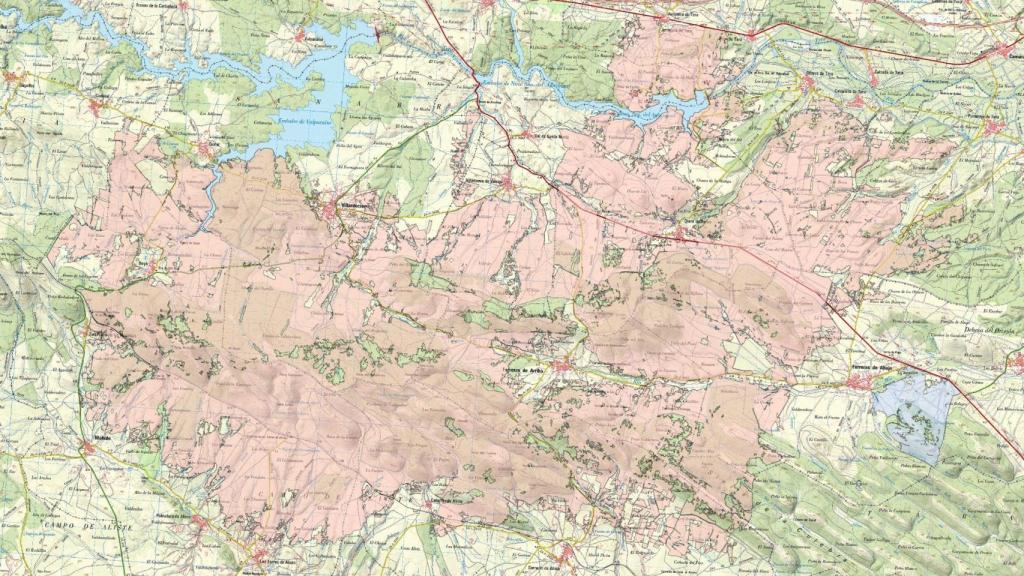Mapa de Copernicus con la superficie quemada en la Sierra de la Culebra
