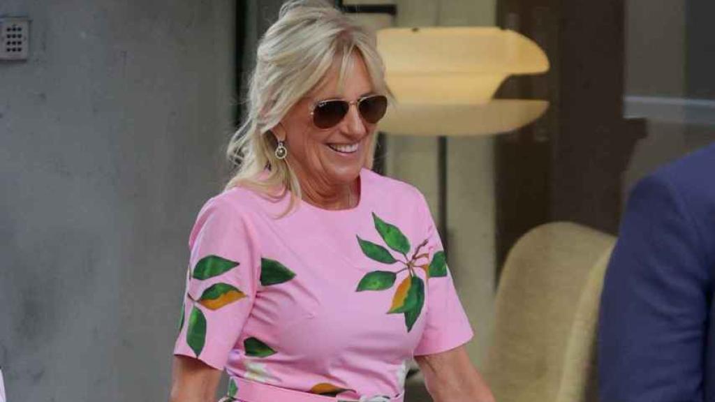 Jill Biden durante la jornada de compras en la Milla de Oro de Madrid.